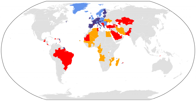 IBAN countries 2016 map